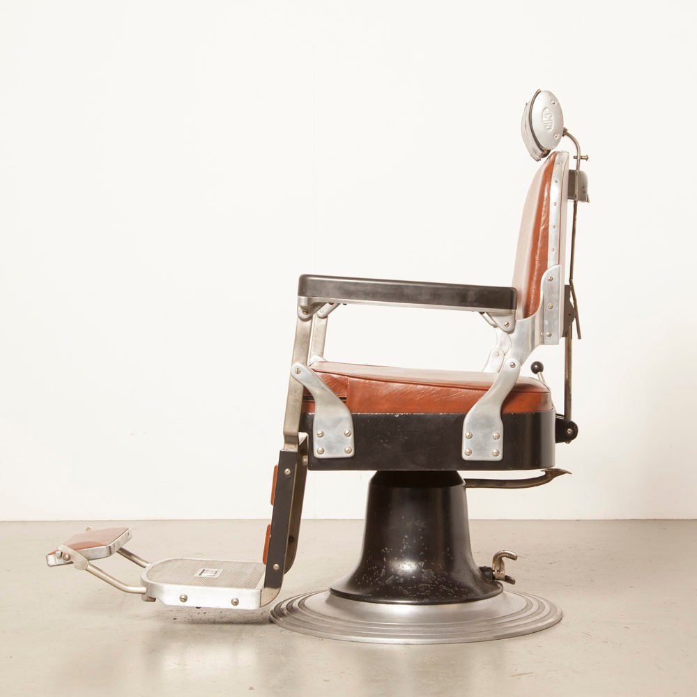 Black & Brown Skai Barber’s Chair from Nike, 1940s