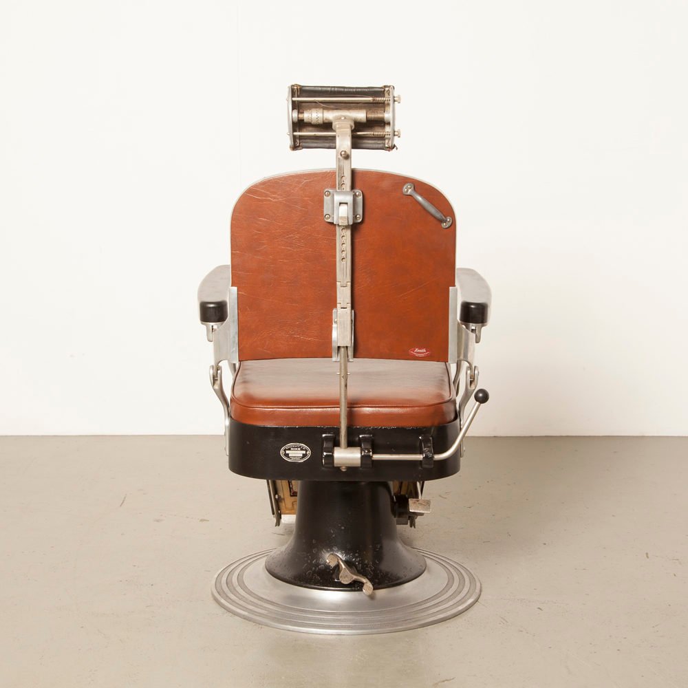 Black & Brown Skai Barber’s Chair from Nike, 1940s
